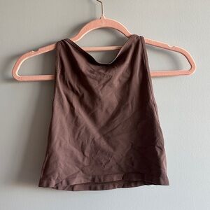 free people brown halter crop top